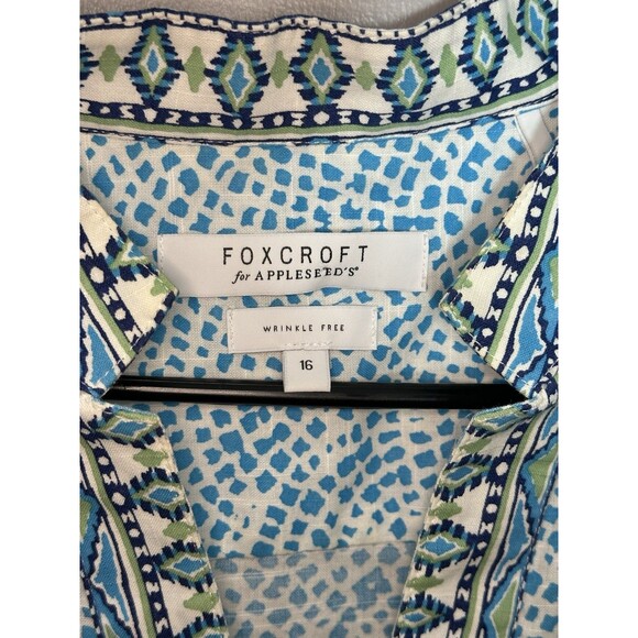 Foxcroft For Appleseeds Wrinkle Free Tunic Size 16P - Picture 4 of 9